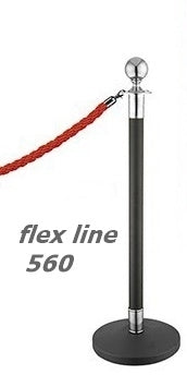 FLEX LINE 560 Exclusive Rope Barrier - Black Nickel Pole