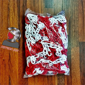 Cadena de plástico de 25 m (rojo y blanco)