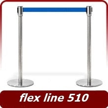 FLEX LINE 510 Stainless Steel Barrier Pole with Blue Belt
