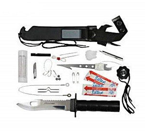 Kit de supervivencia y cuchillo en estuche