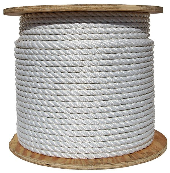 White Polyester Rope 3 Strands 22mm 200m