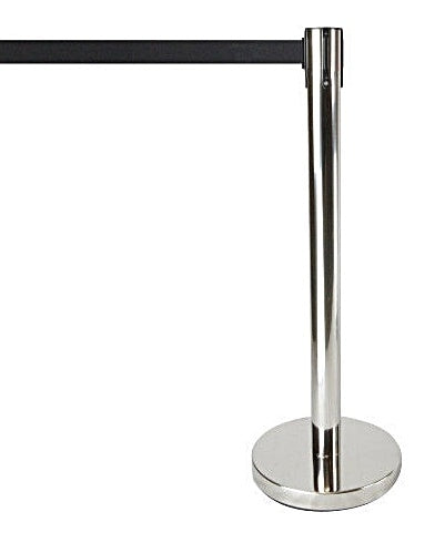 FLEX LINE 490 Nickel Barrier Pole with Black Belt