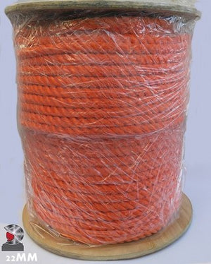 Polyester Seil 3 Stränge 22mm Orange